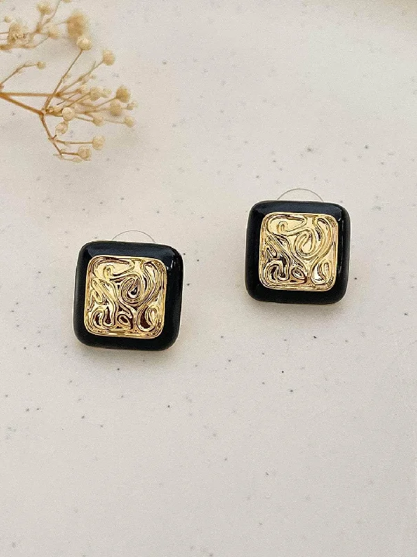 Astral Square Gold Earrings