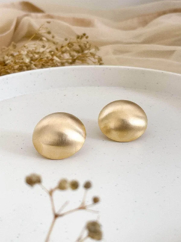 Gold Big Dome Earrings