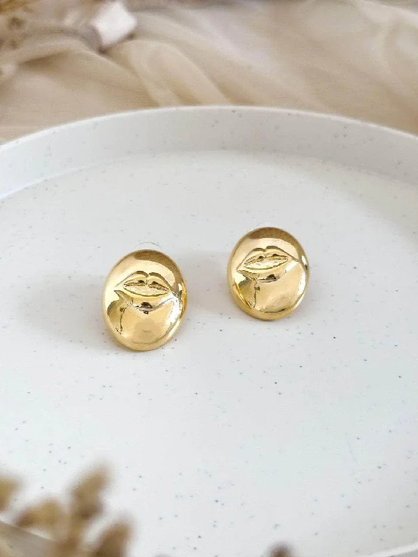 Gold Lip Earrings