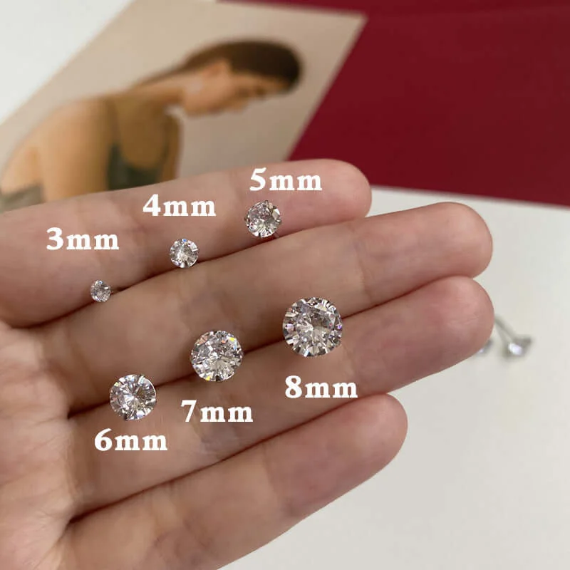 6 PCS -Size 3 to8 - Pure Diamond color