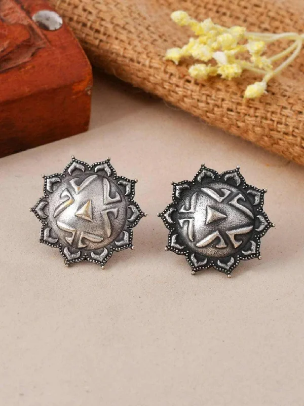 Oxidised Armour Stud Earrings