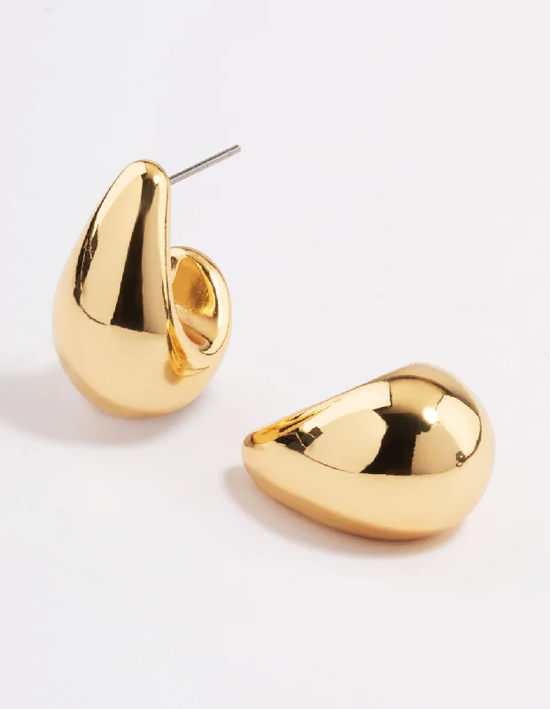 Gold Plated Bubble Drop Stud Earrings