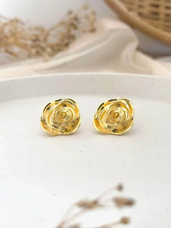 Rose Motif Stud Earrings