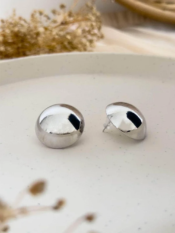 Round Silver Earrings