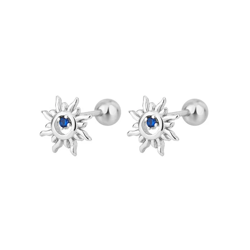 Sunburst Piercing Barbell Ball Back Earrings Sleeper Earrings