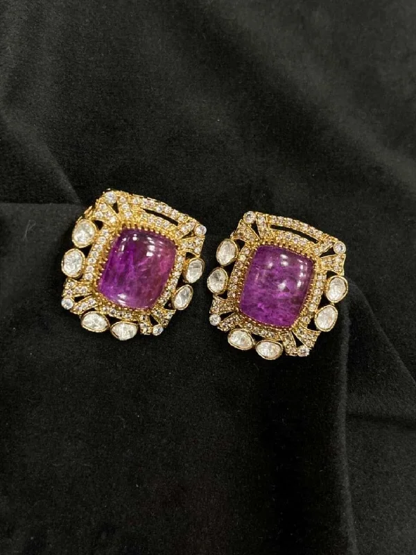 Vintage Polki Square Studs