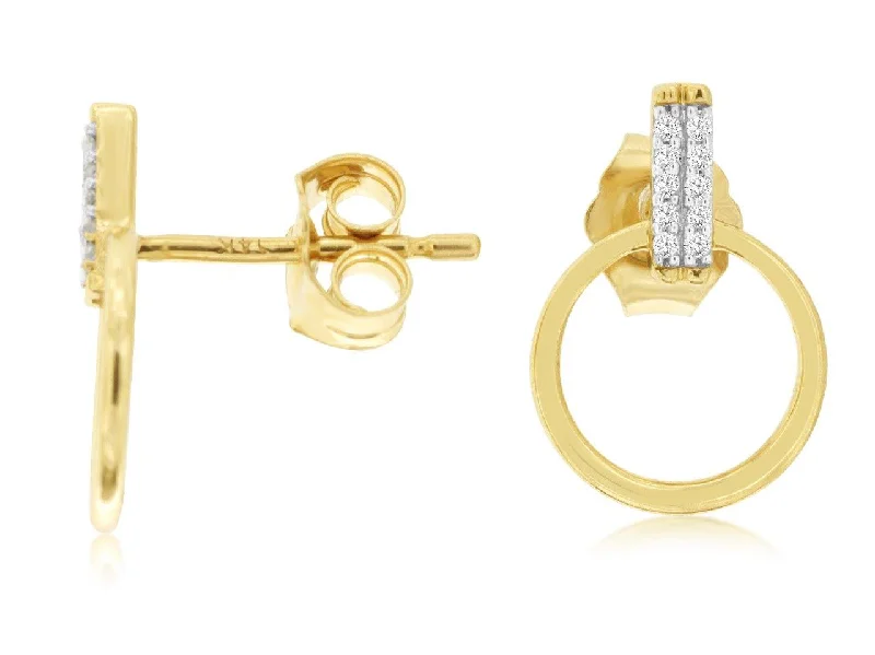 14K Yellow Gold Diamond Earrings