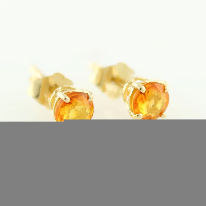 14k Yellow Gold Petite 4mm Round-cut Sapphire Stud Earrings