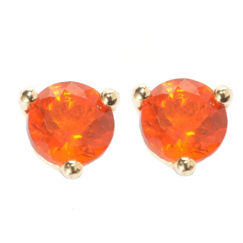 925 Sterling Silver Fire Opal stud Earrings