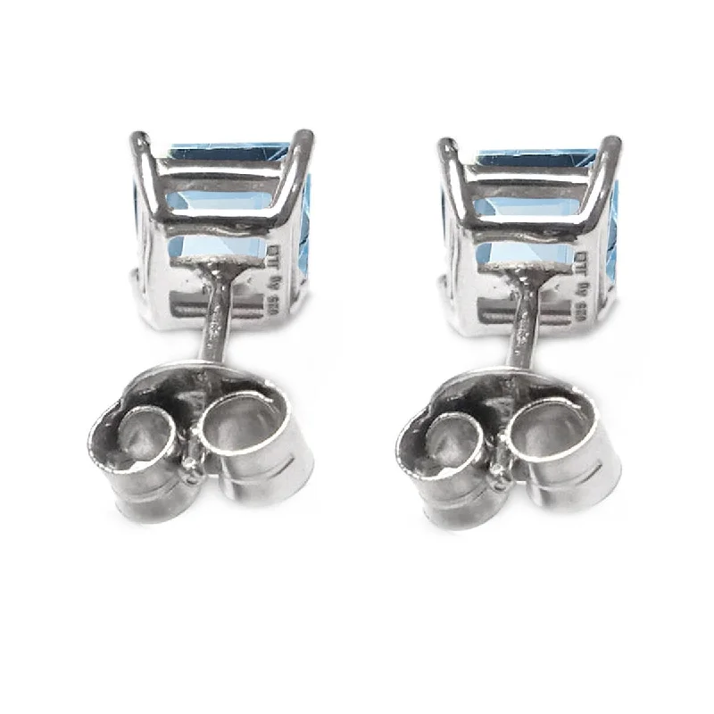 925 Sterling Silver Sky Blue Topaz Studs Earrings