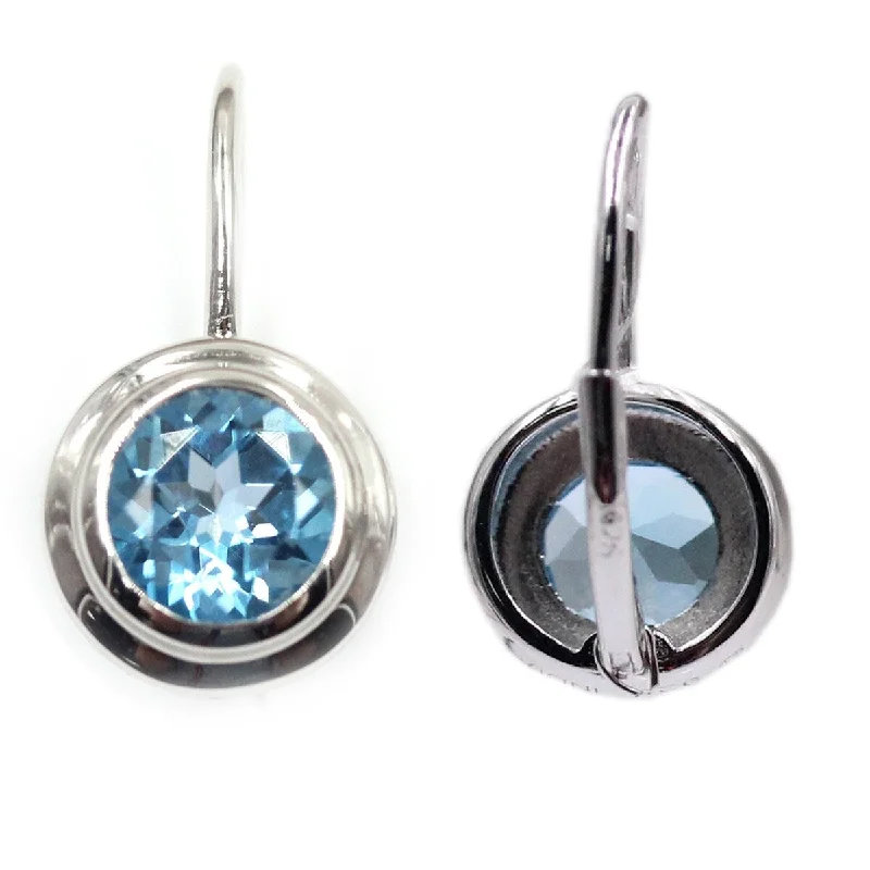 925 Sterling Silver Swiss Blue Topaz Earrings