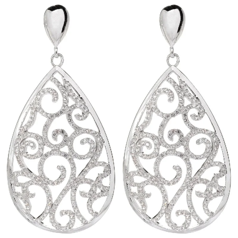 925 Sterling Silver White Natural Zircon Earrings