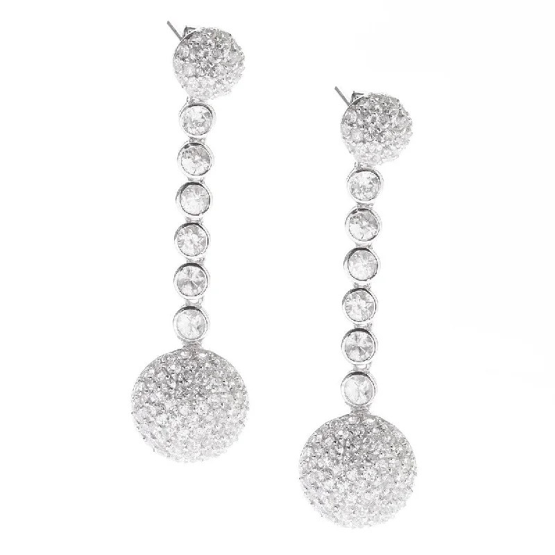 925 Sterling Silver White Natural Zircon Earrings