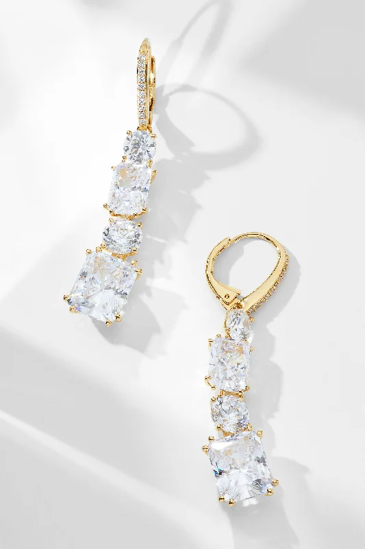 A LA CARTE MULTI DROP CZ LEVERBACK EARRINGS