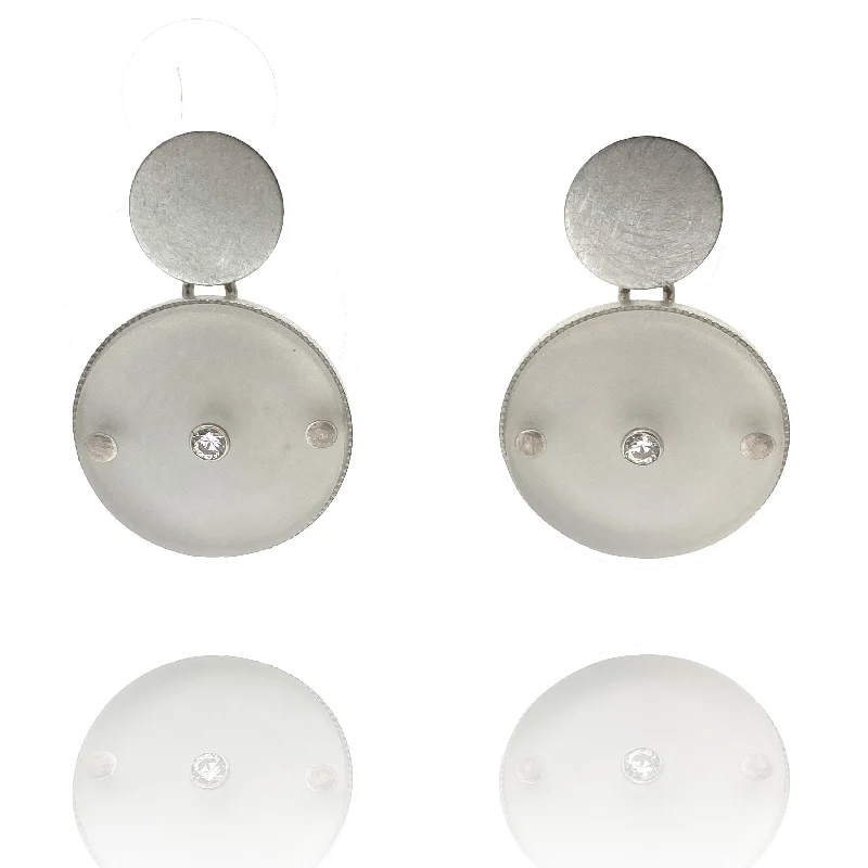 Acrylic and Silver Circle Earrings