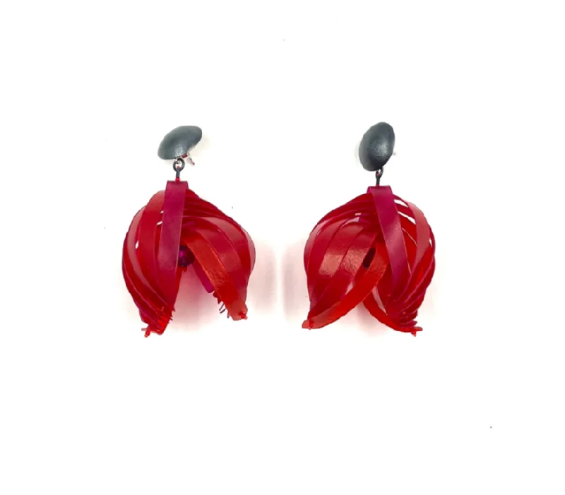 Christine Demmel  - Red Ginger Bloom Earrings