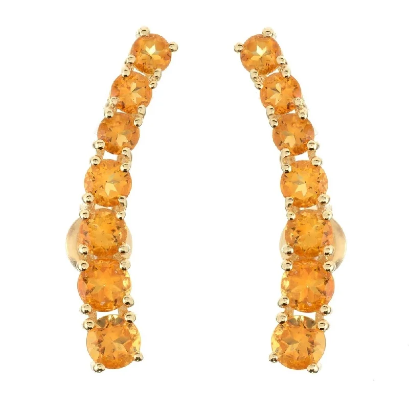 Citrine Yellow Polished Ear Climbers