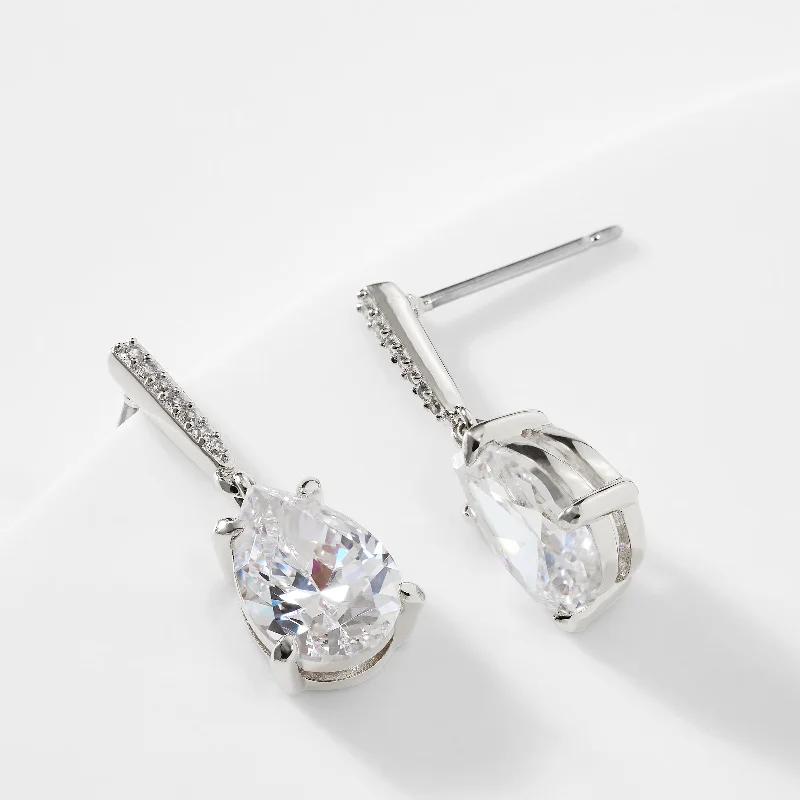 COLETTE CZ PEAR DROP POST EARRINGS