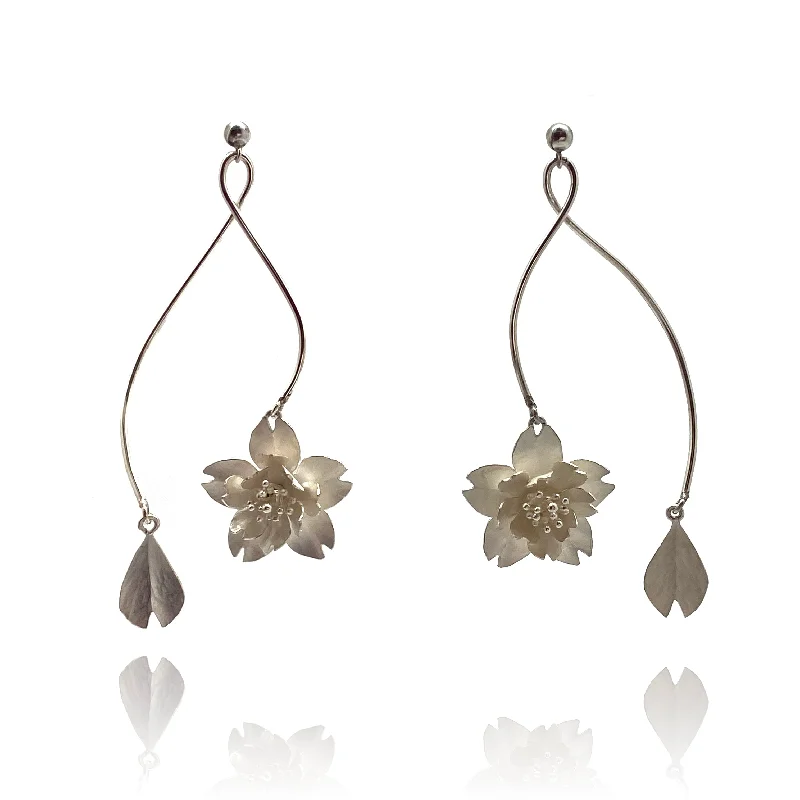 Dangling Cherry Blossom Earrings