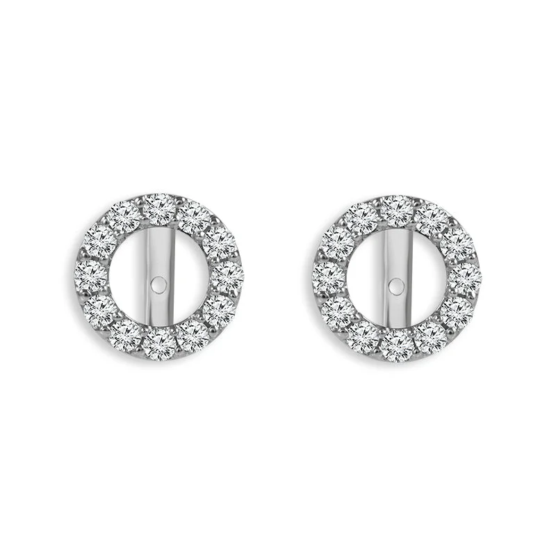 14K White Gold 1/2ctw Diamond Earring Jackets