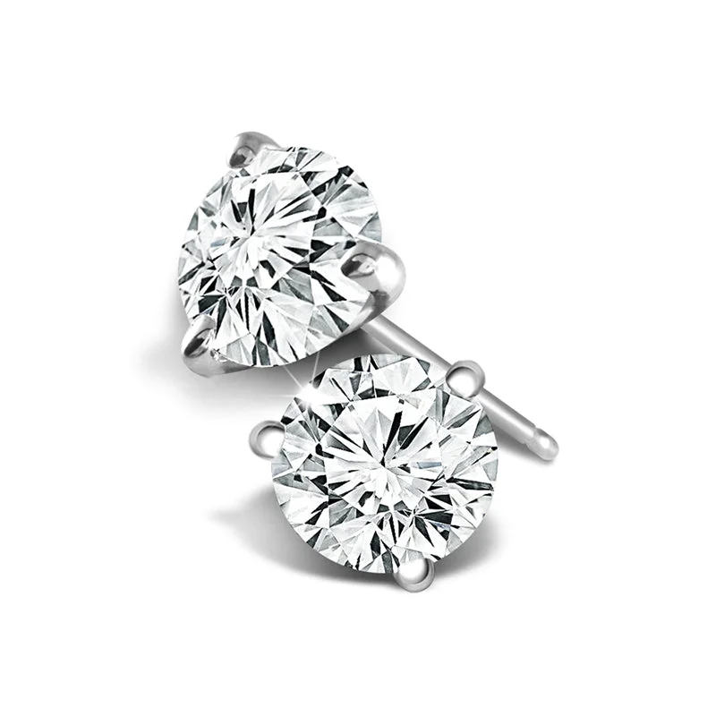 14K White Gold Natural 2ctw Diamond Studs