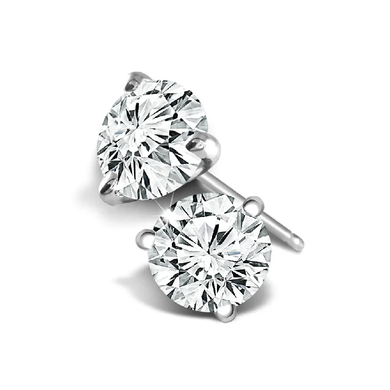 14K White Gold Natural 3/8ctw Diamond Studs