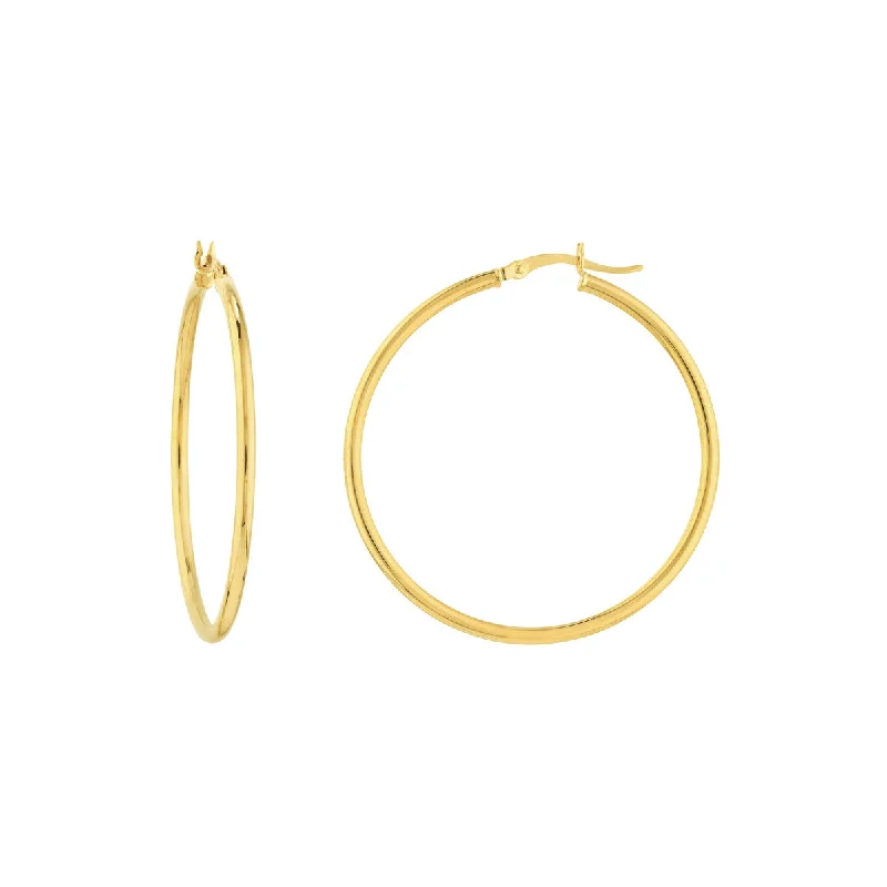 2mm x 40mm Polished Hoop Earrings