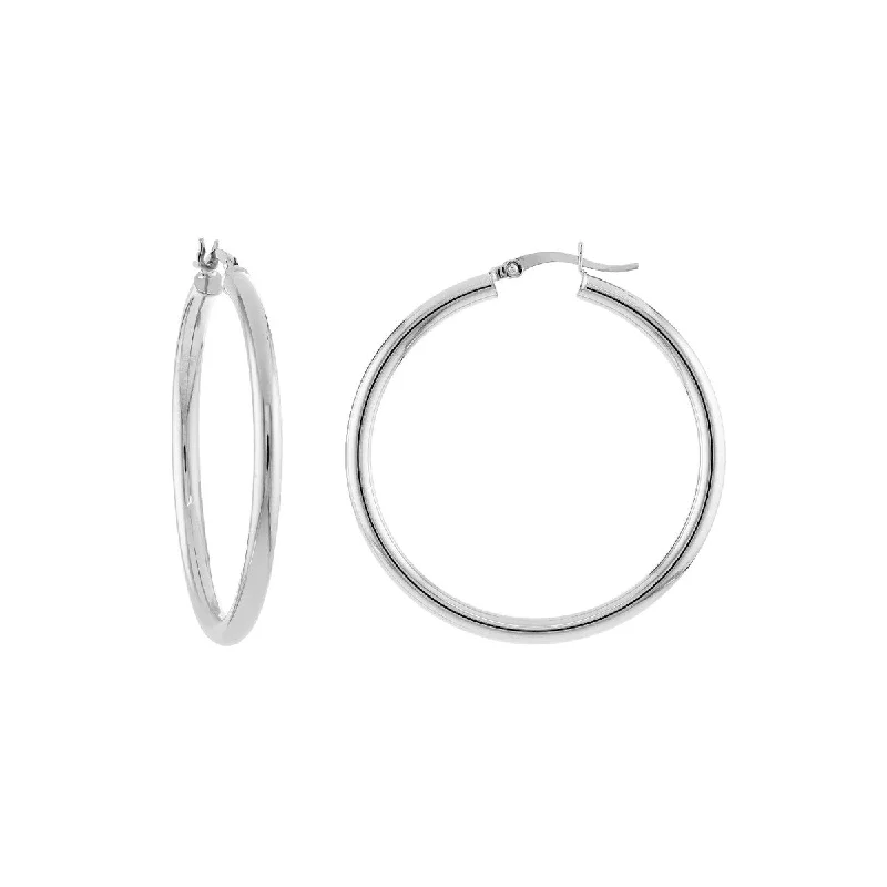 3mm x 40mm Polished Hoop Earrings