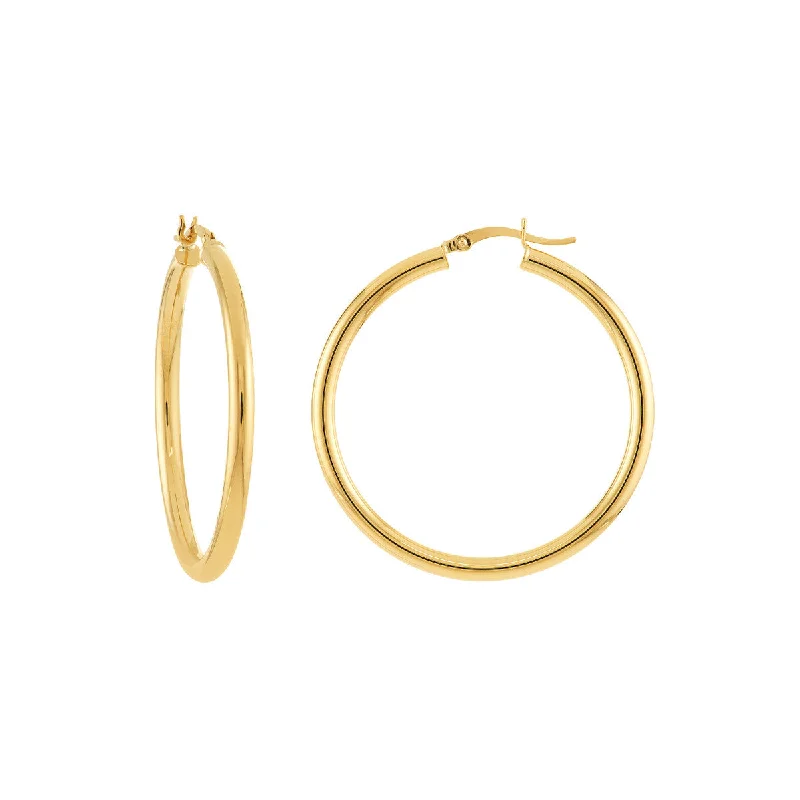 3mm x 40mm Polished Hoop Earrings