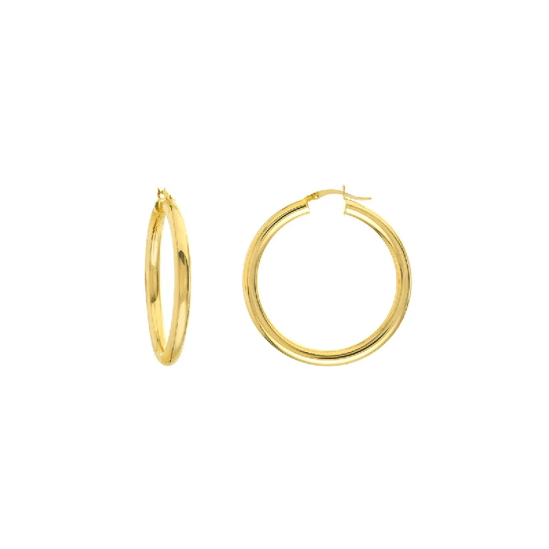 10K Yellow Gold 4x40mm Large Polished Hoops