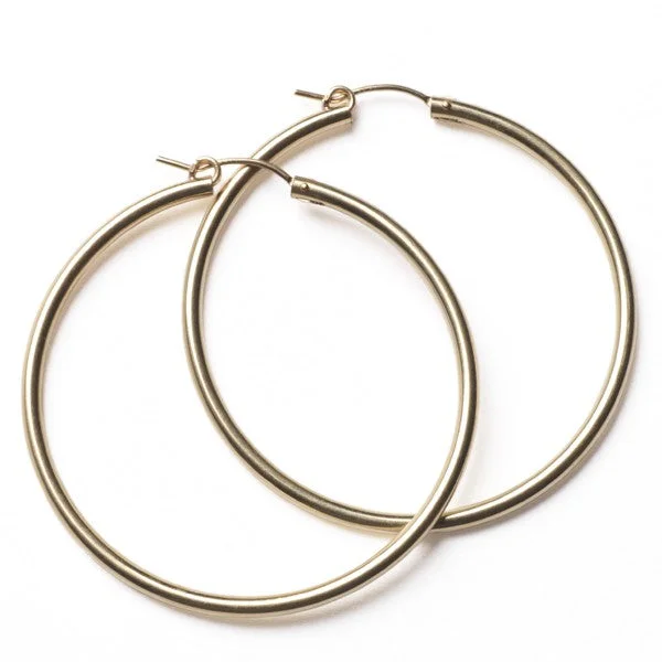 Gold Filled 50mm Round Hoop Earrings