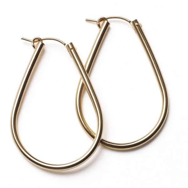 Gold Filled Teardrop Hoop Earrings