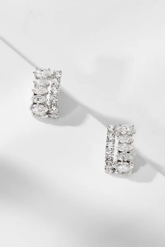 MATCHPOINT J HOOP CZ EARRINGS