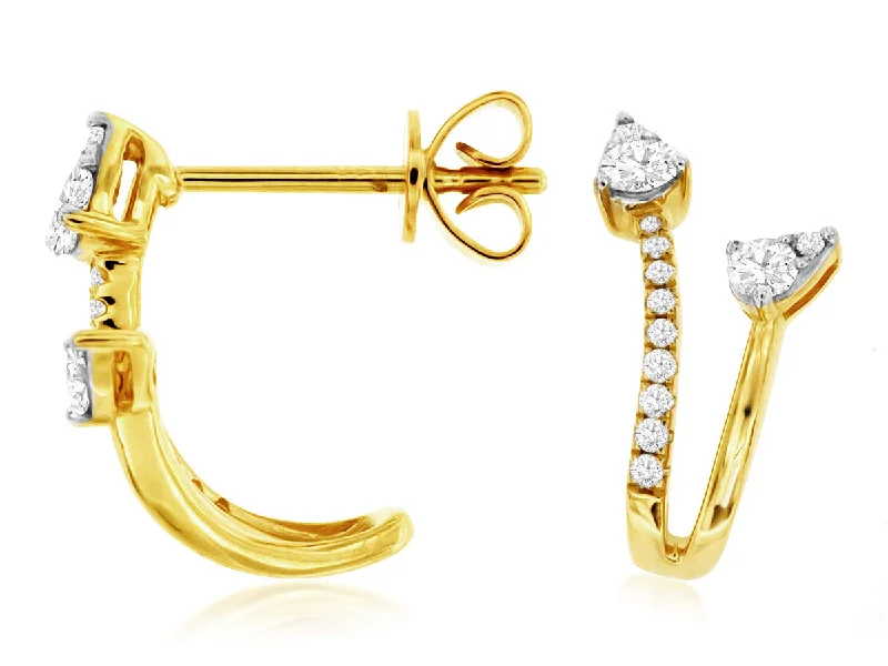 14K Yellow Gold Double Hoop Earrings