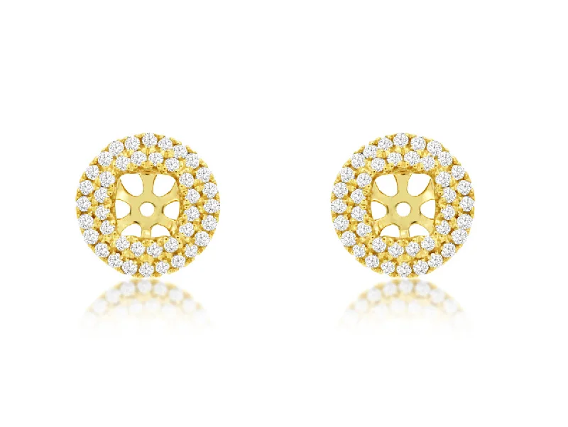 14K Yellow Gold Pave Diamond Double Row Jackets