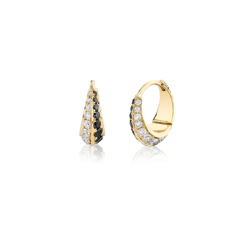 Medium Crescent Hoops with Othello Pave