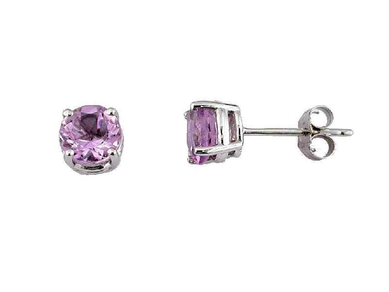 14K Rose Gold Pink Amethyst Studs