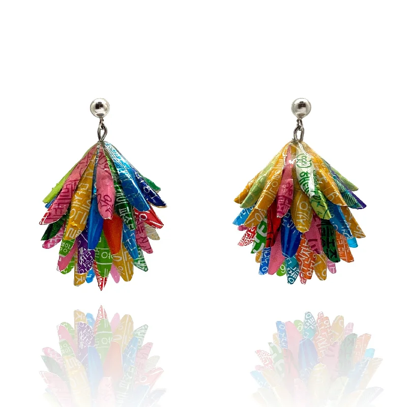 Multicolor Aluminum Cluster Earrings