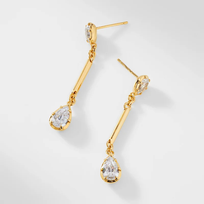 MUSE CZ DROP LINEAR EARRINGS