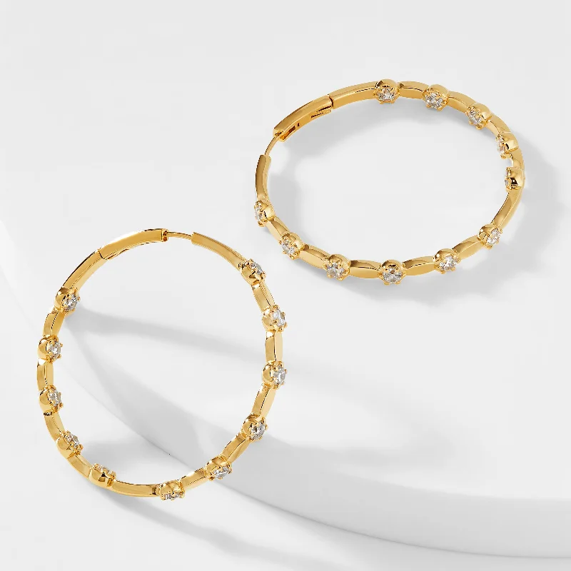 MUSE CZ LENTIL HOOP EARRINGS