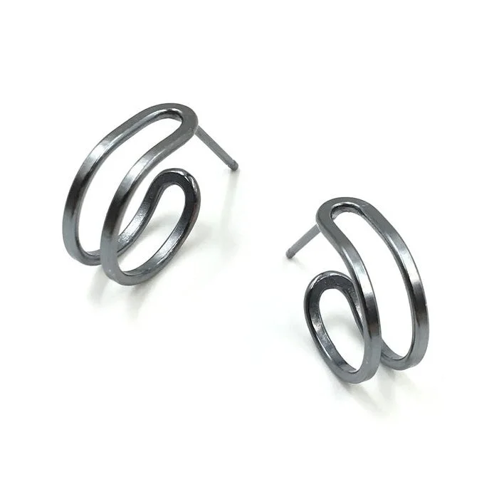 Oxidized Mini Hoop Earrings