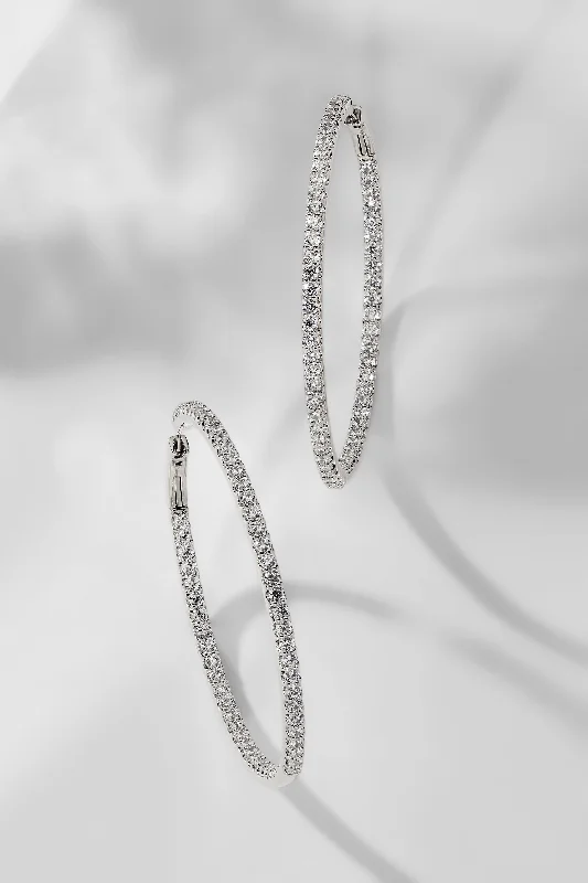 PERFECT HOOPS 2MM CZ X 50MM HOOP EARRINGS