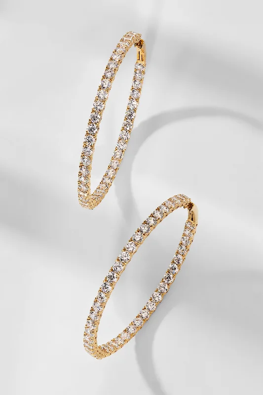 PERFECT HOOPS 3MM CZ X 50MM HOOP EARRINGS