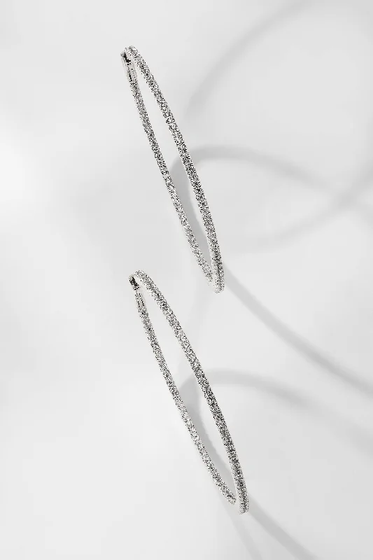 PERFECT HOOPS PAVE CZ 50MM HOOP EARRINGS