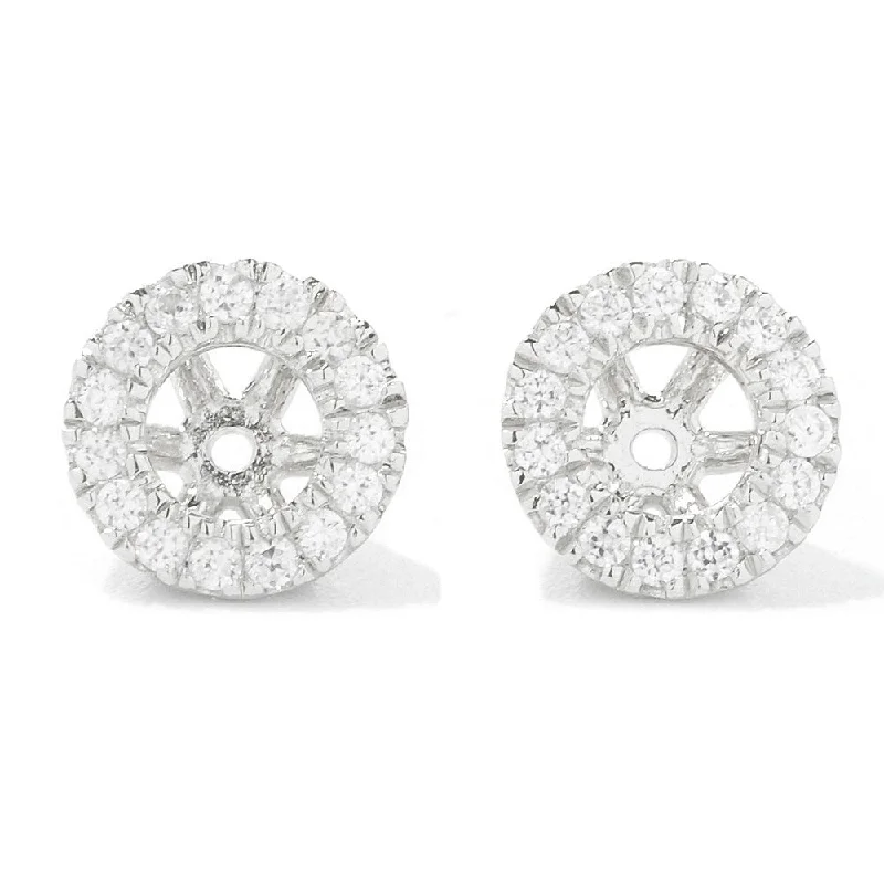 Platinum o/ Silver 0.40ctw White Natural Zircon Jackets