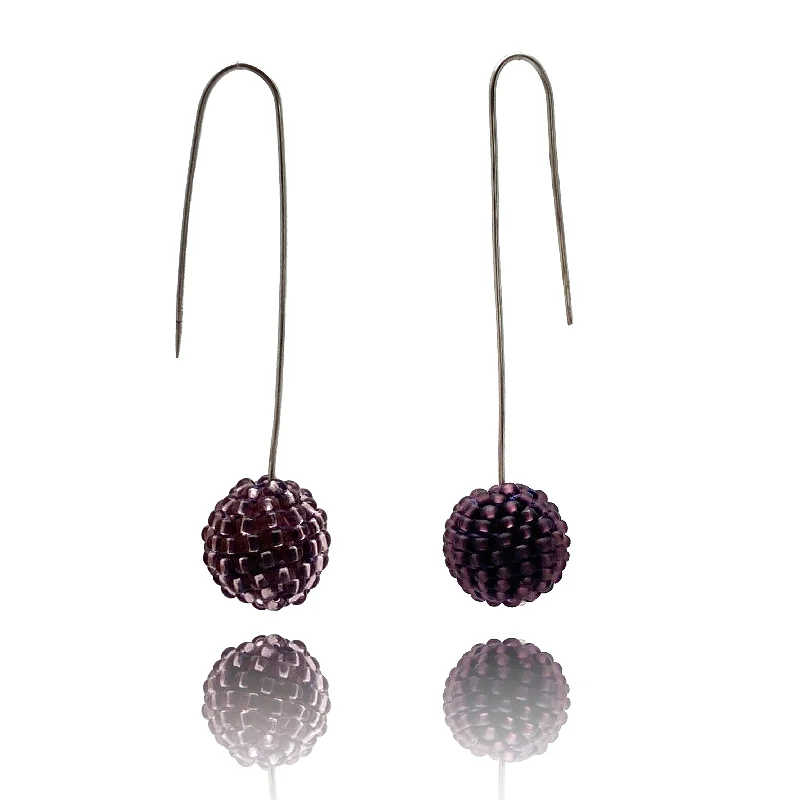 Purple Bead Earrings