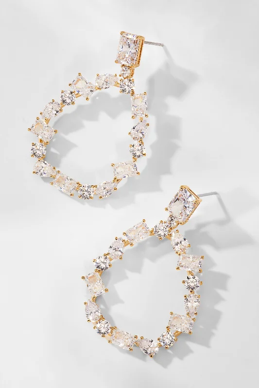 ROCKSTARS CZ FRONTAL HOOP EARRINGS