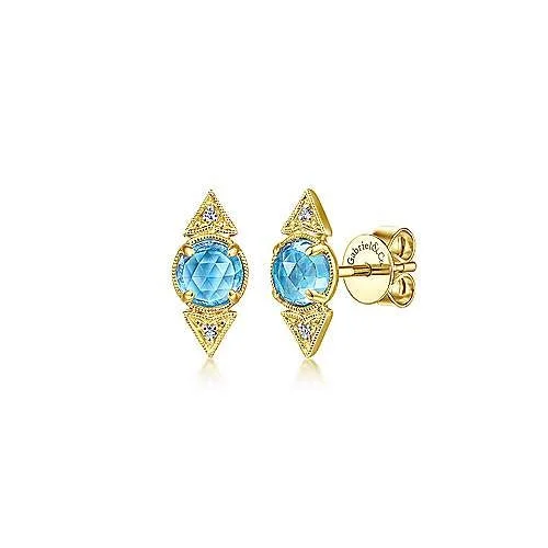 Swiss Blue Topaz Studs