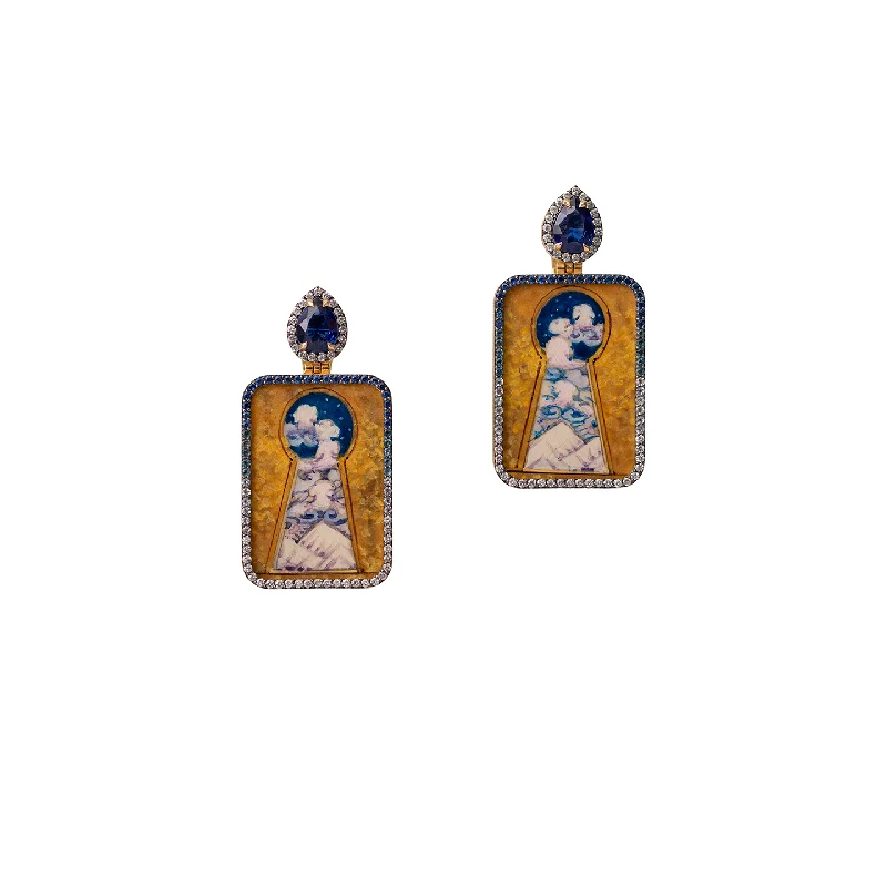 Silvia Furmanovich Quintessence Miniature Painting Arcanum Nox Earrings