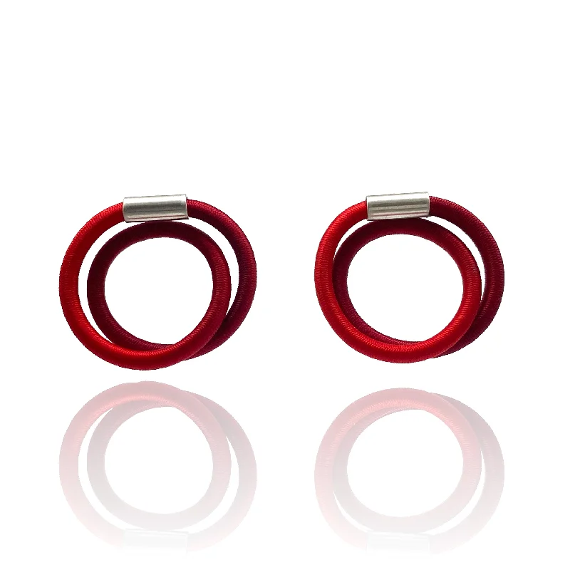 Small Red Coil Earrings